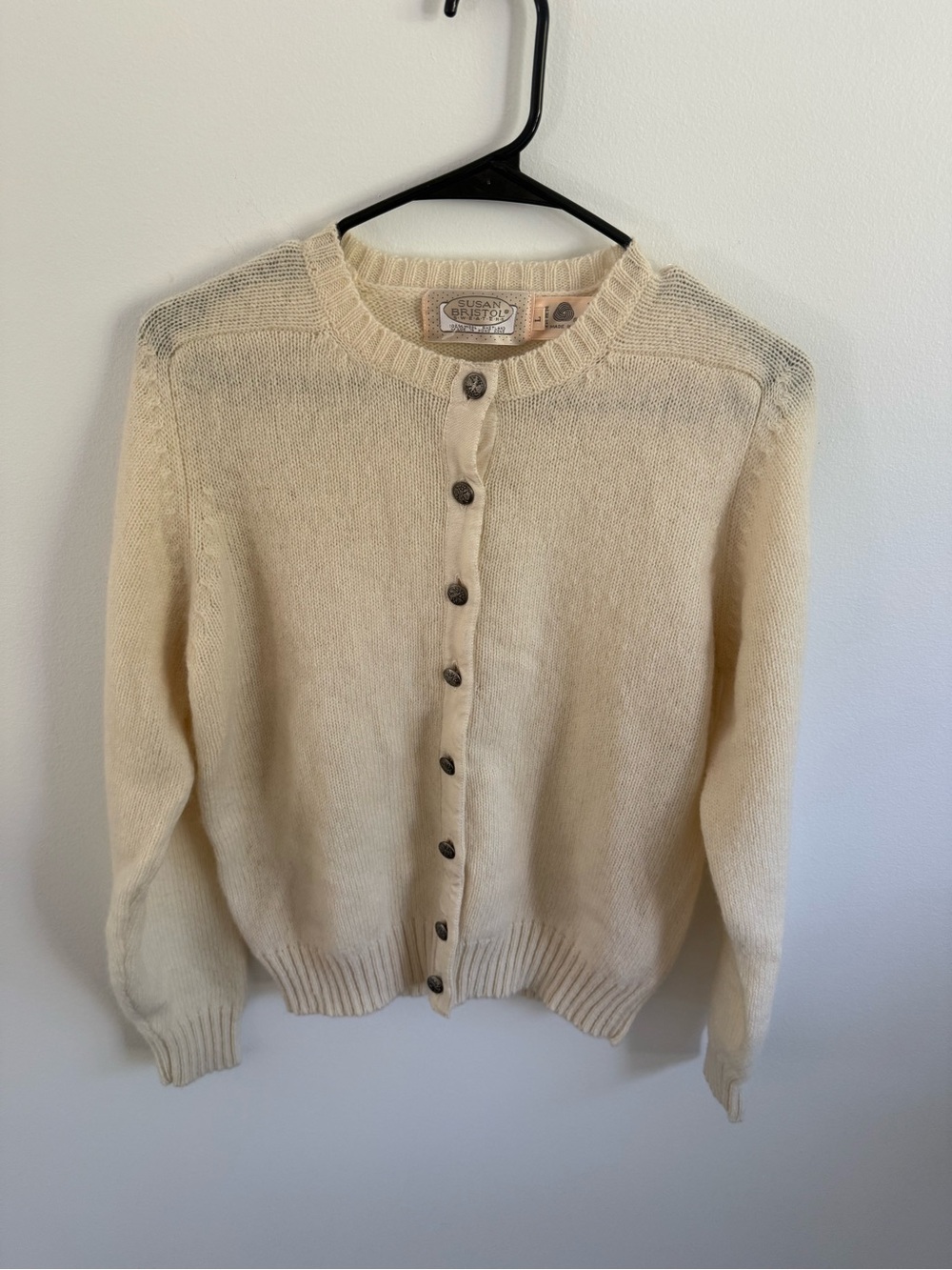 Vintage Susan Bristol 100% Wool Cardigan